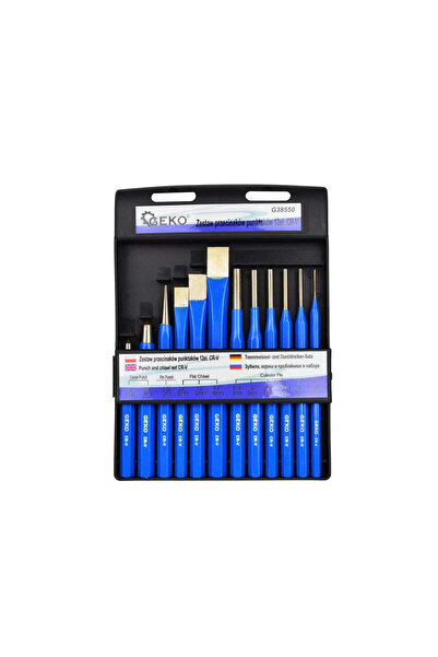 GEKO Set 12 dălți de impact, CR-V, G38550