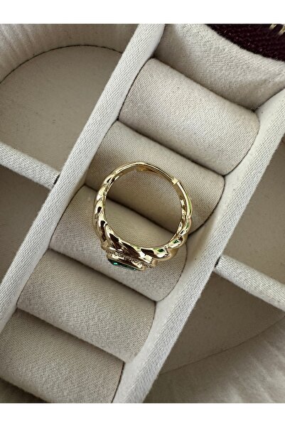 ringbox Gold Emerald Color Zircon Stone Lunarial Ring