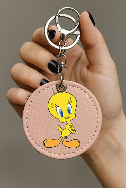 Cekuonline سلسلة مفاتيح بيضاء مطرزة للسيارة/المركبة - سلسلة مفاتيح جلدية منقو...