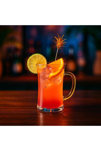 YzHome 6-Piece Borosilicate Glass Special Design Cup with Handle 360ml