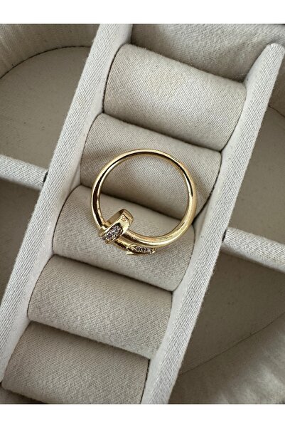 ringbox Gold Classic Stone Nail Model Ring