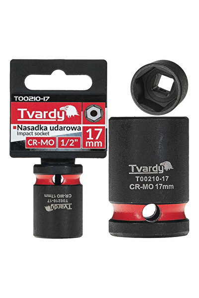 Tvardy Impact Socket Wrench, 6-Point, 1/2", 17 mm, T00210-17
