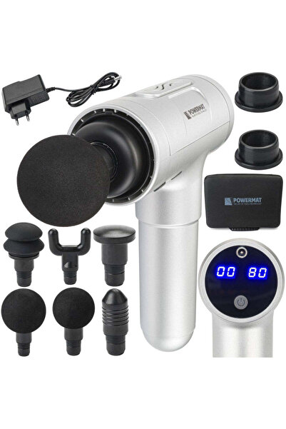 Powermat Pistol de masaj (1800mAh) + 6 accesorii, PM-MAS-1800SM