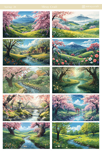 MirayDesign 1 ورقة ملصقات ذات طابع الربيع مقاس 12*17 سم / سكرابوك، مجلة بوليت، مخطط، دفتر ملاحظات