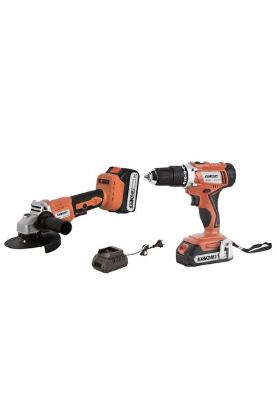 Baukraft Set polizor unghiular si bormasina cu percutie 18V 2&4Ah BK-AGCDL1,