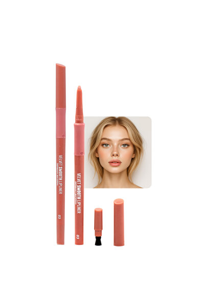 global fashion قلم تحديد الشفاه المخملي الناعم - قلم ملتوي، مخملي مطفي يدوم طويلاً، مقاوم للماء، مقاوم للتلطخ، نباتي