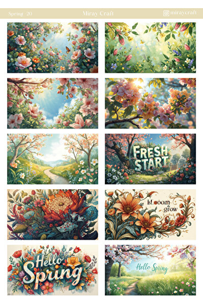MirayDesign 1 foaie de autocolante cu tematică de primăvară 12*17 cm pentru a...