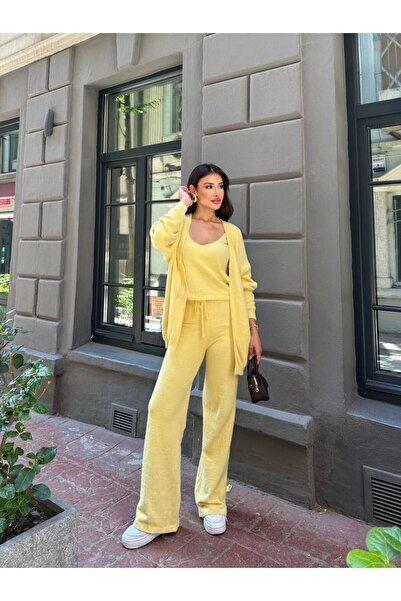 DEHA textile Winter Season Product 3-Piece Set with Pants Soft Beard Wool Yar...