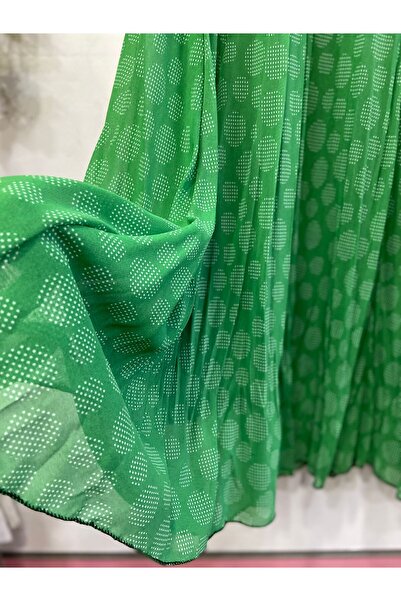 edu collection Patterned Chiffon Bell Skirt with Lining