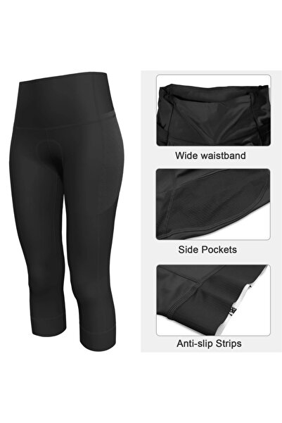 OEM Women's cycling shorts, with pocket, high waist, elastic, size XS, black