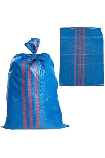 GEKO Set saci tesuti din polipropilena, 50 x 80 cm, capacitate 30 kg, albastru / rosu, 100 bucati