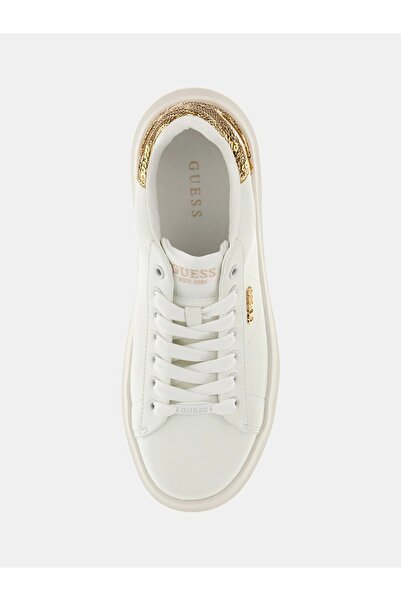Guess Elbina10 Kadın Beyaz Altın Deri Sneaker FLFE10ELE12-WHIGO