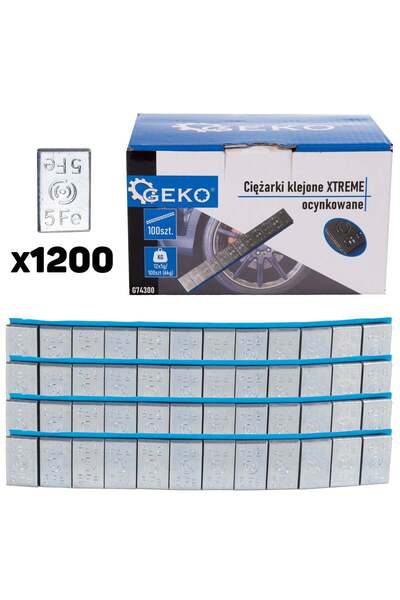 GEKO Set greutăți de echilibrare adezive pentru jante din aliaj, 12 x 5 g, 100 bucăți, G74300