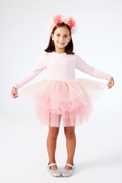 Le Mabelle Girls' Ballerina Dress with Powder Tutu Skirt - Miranda