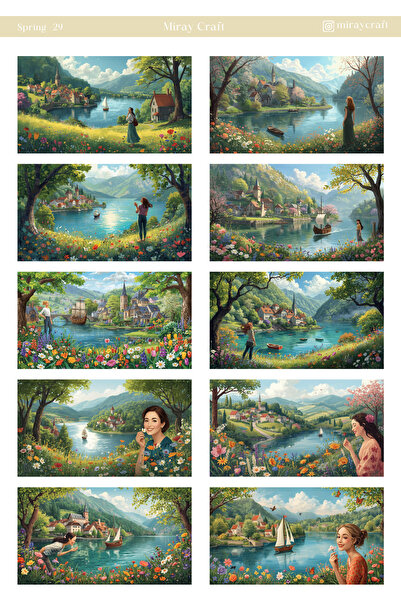 MirayDesign 1 foaie de autocolante cu tematică de primăvară 12*17 cm pentru a...