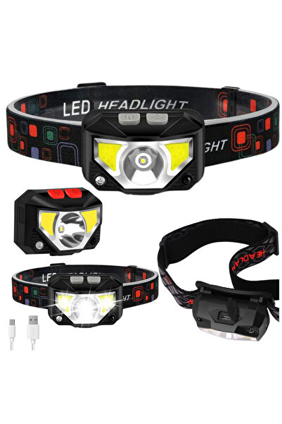 LEAN Lanternă frontală LED cu senzor de mișcare, 6 moduri de iluminare, 21015