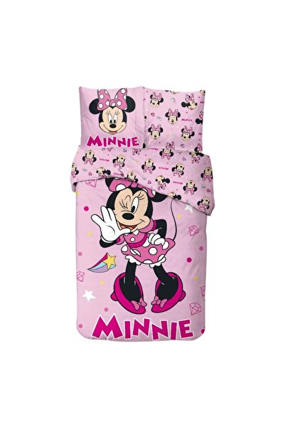 Minnie Mouse Bedding set, 100% cotton, 2 pieces, 140x200 cm, 65x65 cm, pink, Happy, Minnie Mouse