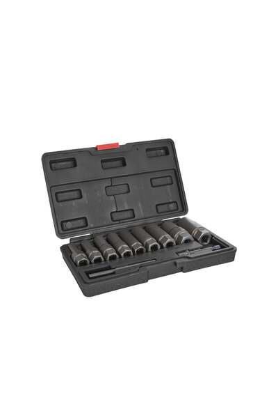 Tvardy Deep Socket Set for Broken Screws, 6-19 mm, 11 Pieces, T00130