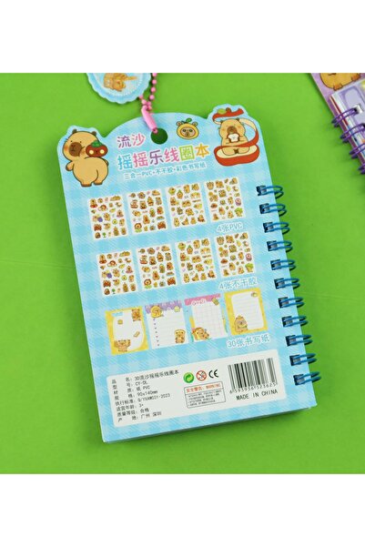 Gift Moda Capybara Design Notebook with Water Cover - 8 Sheets with Sticker Gift