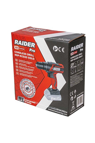 RAIDER Mașină de găurit RDP-KCD20 Solo (fără baterie și încărcător), 2 viteze, 10 mm, 44 Nm, 030234