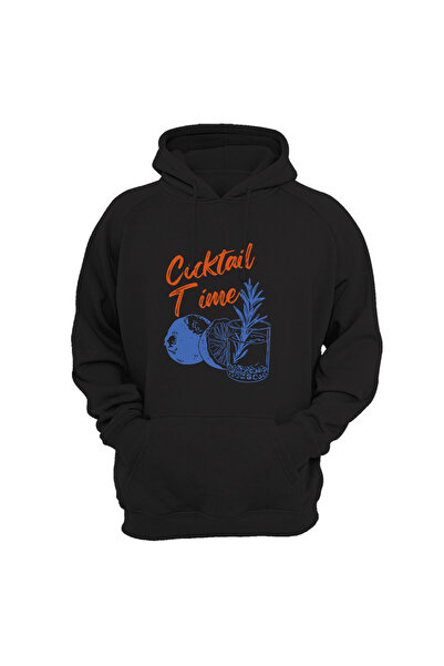 WİDİ سترة رياضية بتصميم كوكتيل تايم مطبوعة بطراز Y2K مع 3 خيوط سميكة وجيب كنغر