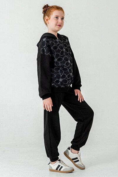 HAUSEkids 8-12 Years Old Shadow Flora Girl's Suit-Black