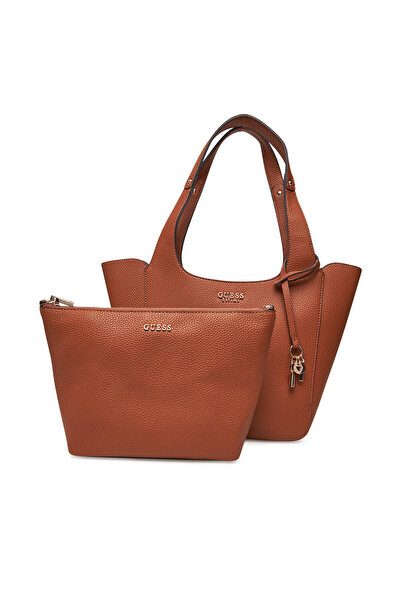 Guess Γυναικεία Τσάντα Χειρός Καφέ HWBG7334220