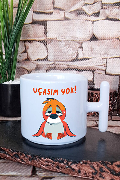 giftkonsept I Have No Wings - Bird Printed Fun and Funny Gift T-Handle Latte Cup Mug