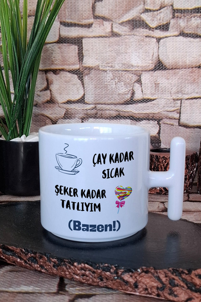 giftkonsept I'M as Hot as Tea, as Sweet as Candy, Sometimes Funny Gift Printed t Handle Latte Cup Mug Cup
