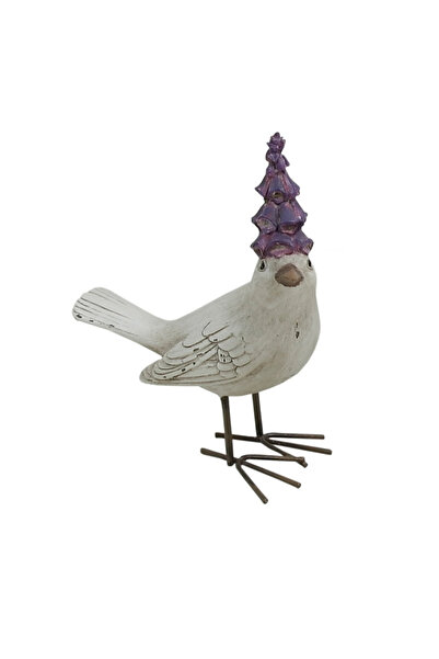 KidMania Decoratiune Pasare cu Floare, 10 cm, alb