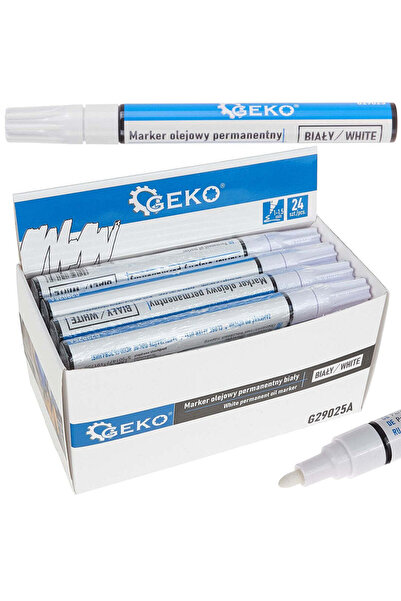 GEKO Permanent Oil-Based White Marker, 24 Units, G29025A
