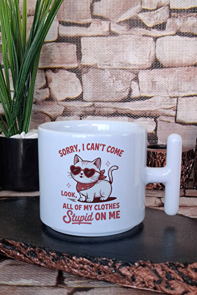 giftkonsept Cat Funny Humorous Cat Lover Fun Gift Printed t Handle Latte Cup Mug