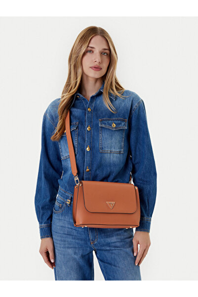 Guess Γυναικεία Τσάντα Χειρός Καφέ HWBG6974200