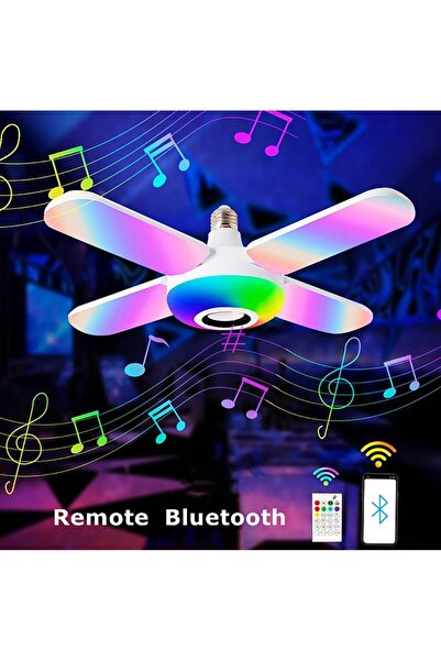 fullreyon 36 Watt, Bluetooth Müzik Çalar, RGB Çok Renkli, Kumandalı Led Ampul, Genç Odası Ampulü, Disko Ampul