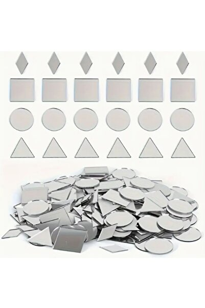 zafrakreklam Pleksi Akrilik Ayna Duvar Sticker Set - 2,5 CM Klasik Stil Kendinde Yapışkanlı Mini Ayna 100 Adet