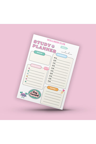 wellnessclubbyoyku Study Planner- Planlayıcı Bloknot