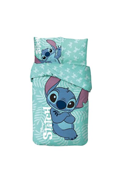 Stitch Set lenjerie pat, 100% bumbac, 2 piese, 140x200 cm, 65x65 cm, multicol...