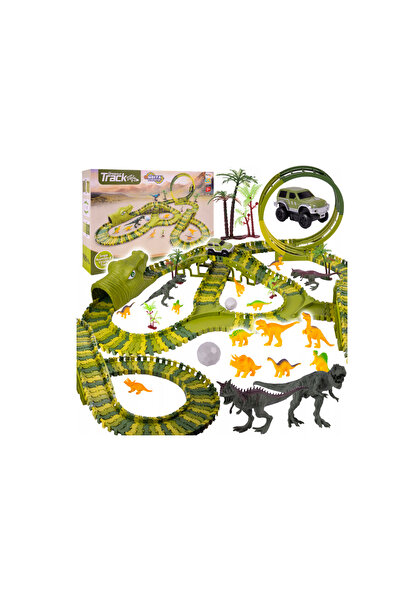 MalPlay Home Set Dino Park Track with Toy Car, 260 Pieces,