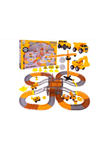 MalPlay Educational construction set with 2 bridges, crane, and cars, 273 pieces, 110484