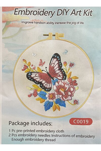 EleganTShoP Elegant Kanaviçe Baskılı Etamin Kiti (iplik, iğne, kumaş) 15*15 c...