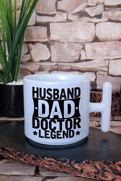 giftkonsept Husband Dad Doctor Legend Medicine Day Doctor Printed Gift T-Shirt Handle Latte Cup Mug