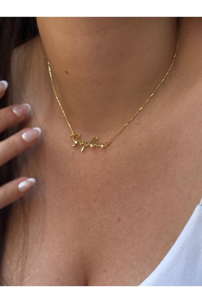 EskiJewelry 925 Ayar Gümüş Taşlı İsim Kolye