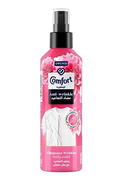Comfort بخاخ مضاد للتجاعيد برائحة الأوركيد المنعشة للملابس، وردي