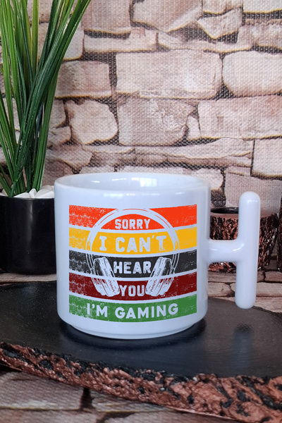giftkonsept Sorry, I Can'T Hear You, I'M Gaming. Gamer Gift Printed t Handle Latte Cup Mug.