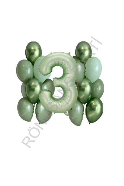 Generic Brand Water Green Number and Balloon Set Age 3