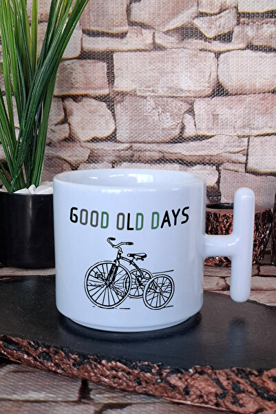 giftkonsept Good Old Days-Bicycle Printed t Handle Latte Cup Mug Cup
