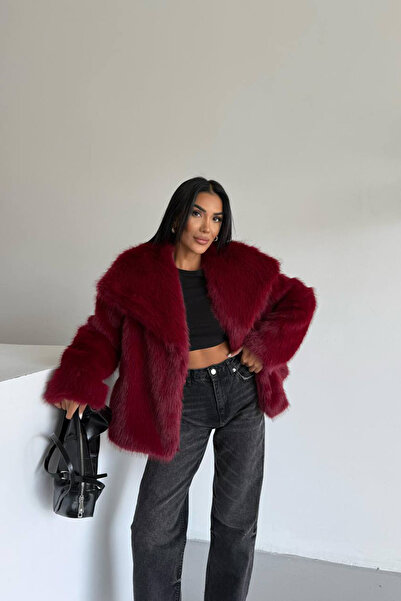 Neşeli Butik Palton de blană importat căptușit pentru femei Nbg111