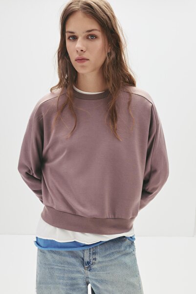 Pull & Bear Plain round neck sweatshirt
