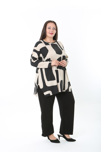 MODA LİZZA ΓΥΝΑΙΚΕΙΑ ΜΑΛΛΙΝΗ ΒΙΣΚΟΥΡΑ ΛΙΚΡΑ ΥΦΑΣΜΑΤΙΚΗ ΜΕ ΣΧΕΔΙΟ ΜΕΓΑΛΟ ΜΕΓΕΘΟΣ ΤΟΥΝΙΚ