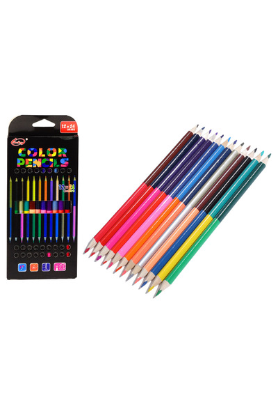 LEAN Set colored pencils with two tips, 24 colors, 20031